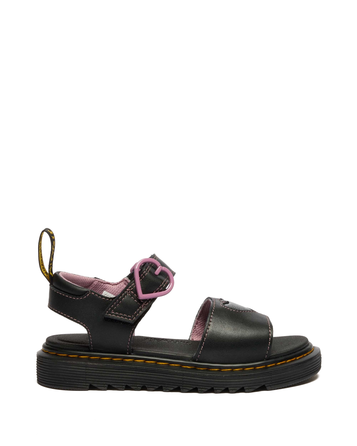 Junior Marlowe II Glitter Heart Leather Strap Shoes in Black