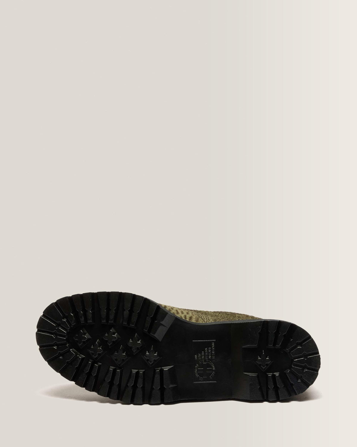 Lowell Hair On Leather Moc Toe Shoes in Olive Green