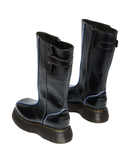 Buzz Hi Gloss Leather Boots in Black
