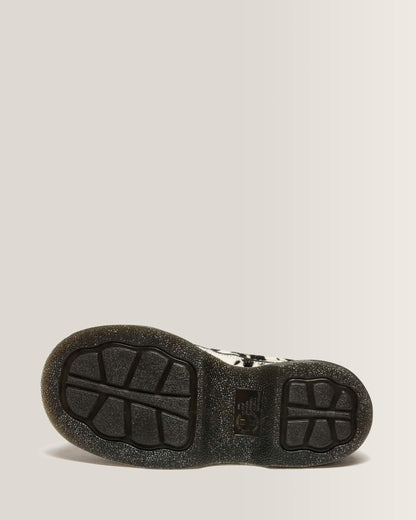 Buzz 5-Eye Dalmatian Hair On Leather Shoes in Cream &amp; Black