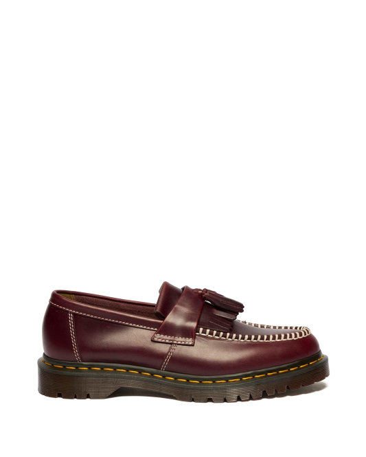Adrian Orleans Leather Tassel Loafers in Cherry Red