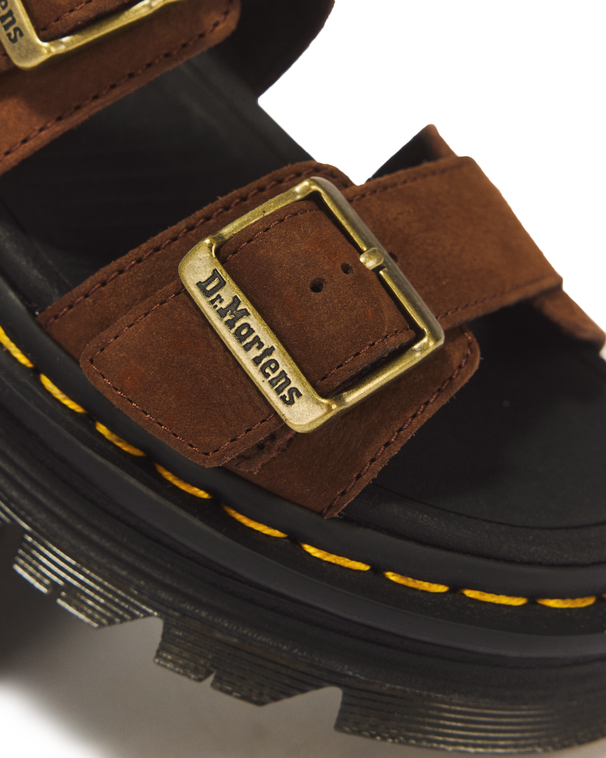 Zebzag Nubuck Platform Sandals in Sepia Brown