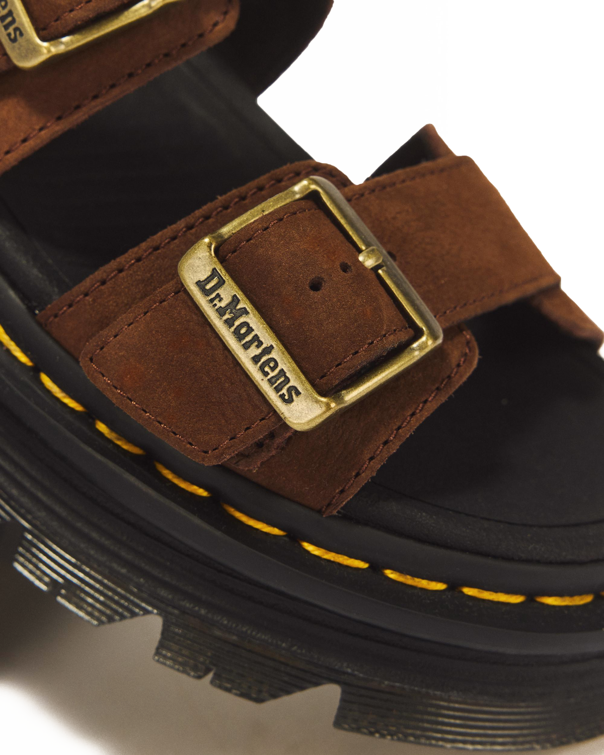 Zebzag Nubuck Platform Sandals in Sepia Brown
