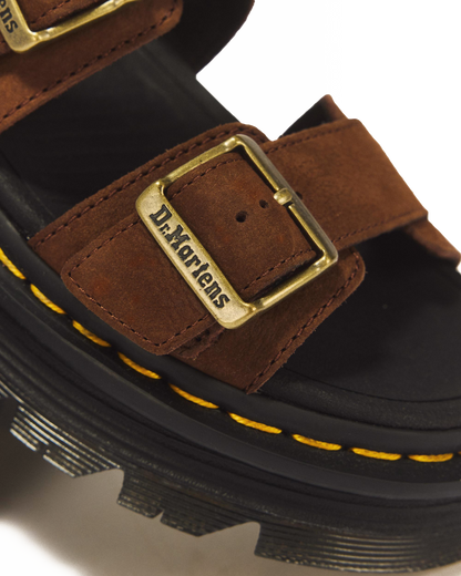 Zebzag Nubuck Platform Sandals in Sepia Brown
