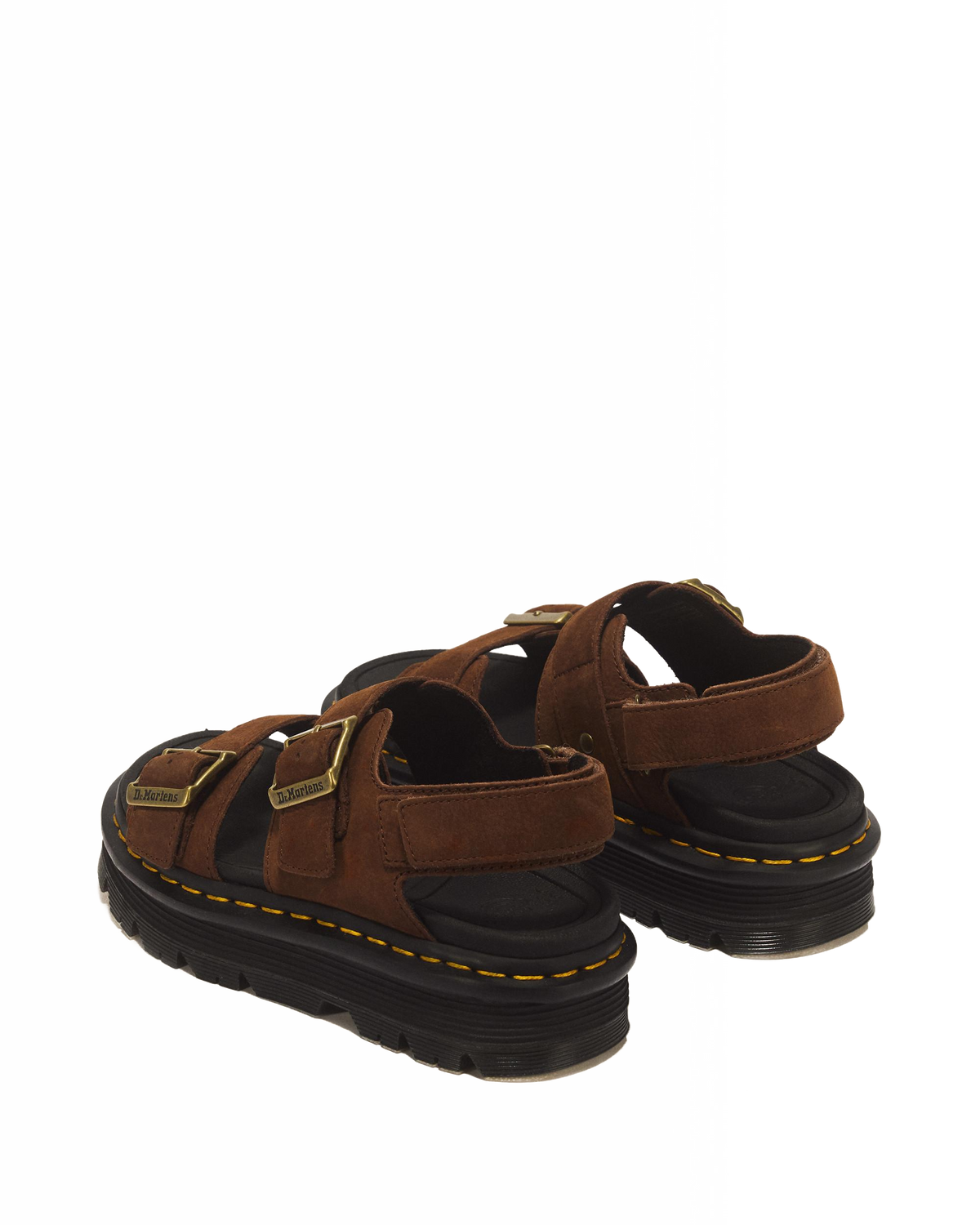 Zebzag Nubuck Platform Sandals in Sepia Brown