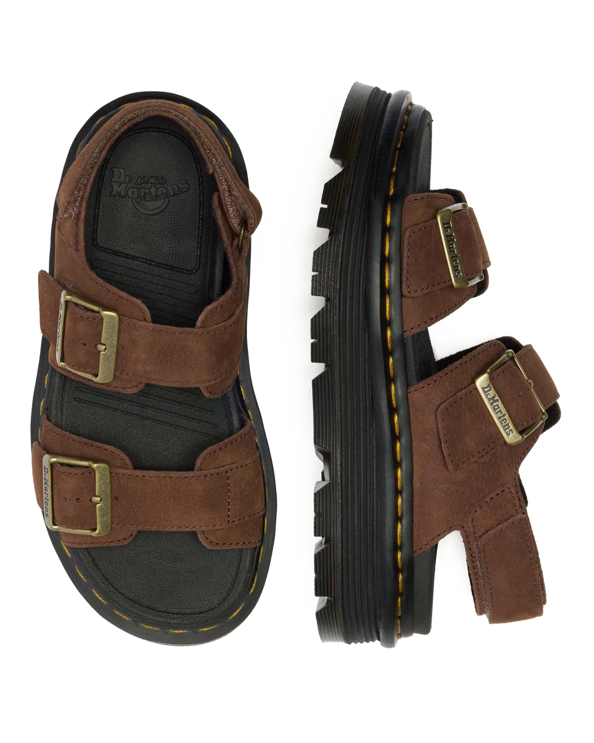 Zebzag Nubuck Platform Sandals in Sepia Brown