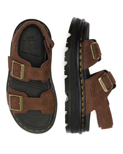 Zebzag Nubuck Platform Sandals in Sepia Brown