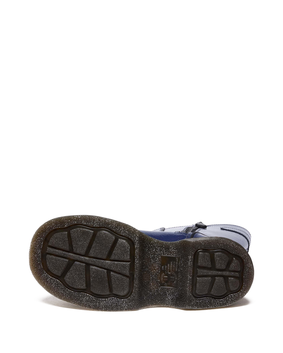 Buzz Hi Distressed Patent Boots in Midnight Blue