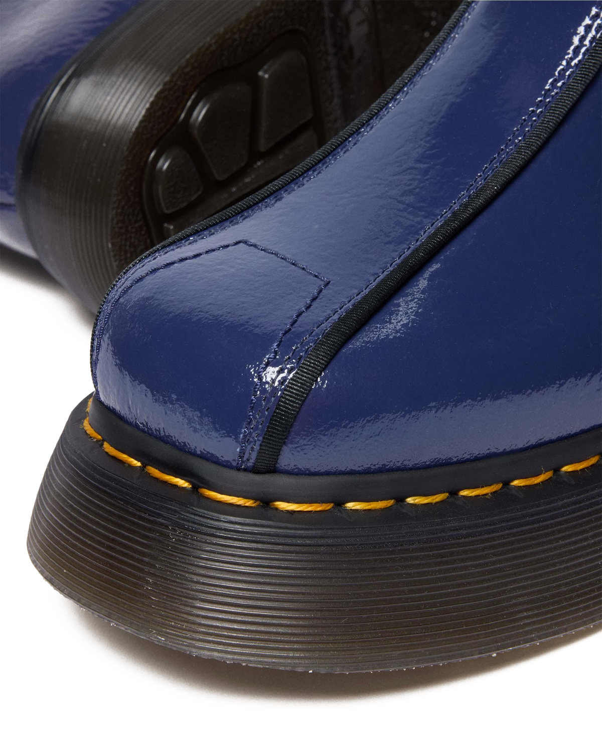 Buzz Hi Distressed Patent Boots in Midnight Blue