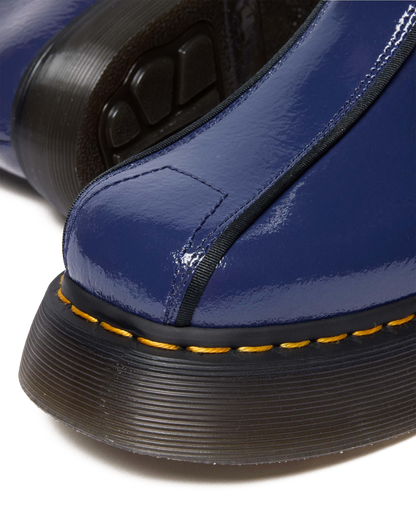 Buzz Hi Distressed Patent Boots in Midnight Blue