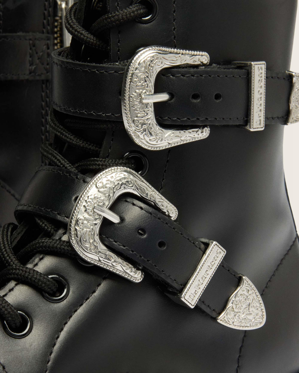 1460 Bex Western Buckle Leather Boots in Black Atlas