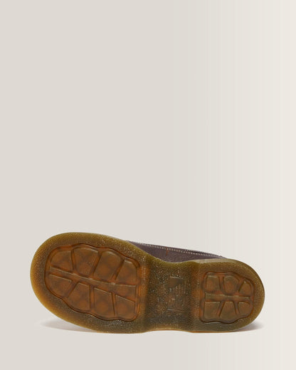 Buzz 5-Eye Flower Grizzly Leather Shoes in Dark Brown
