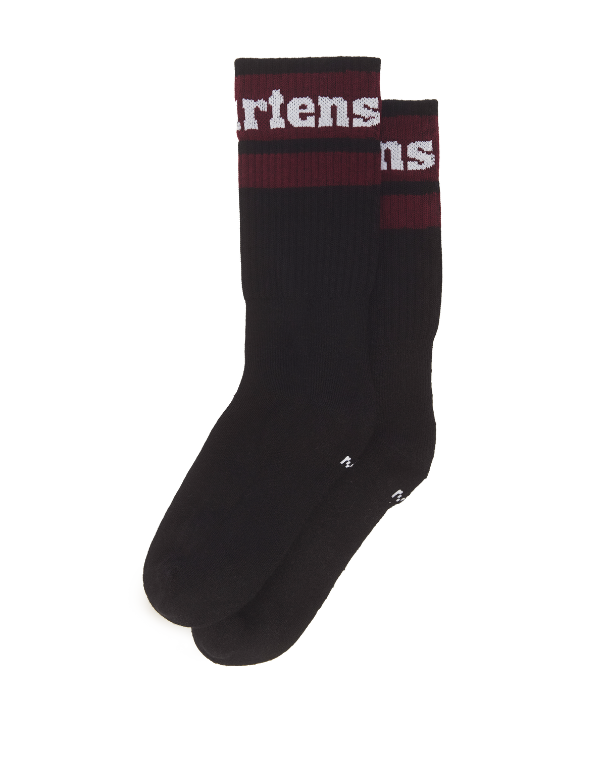 Athletic Logo Organic Cotton Blend Socks in Black+Cherry Red+White