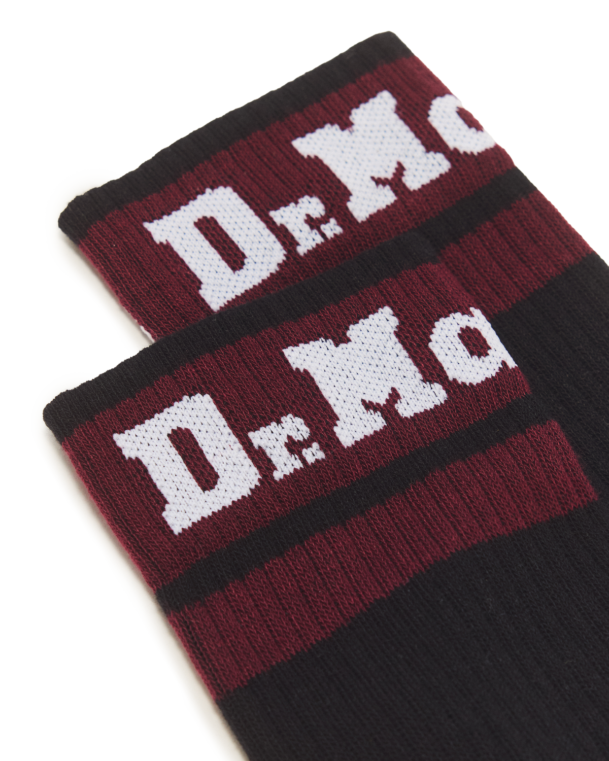 Athletic Logo Organic Cotton Blend Socks in Black+Cherry Red+White