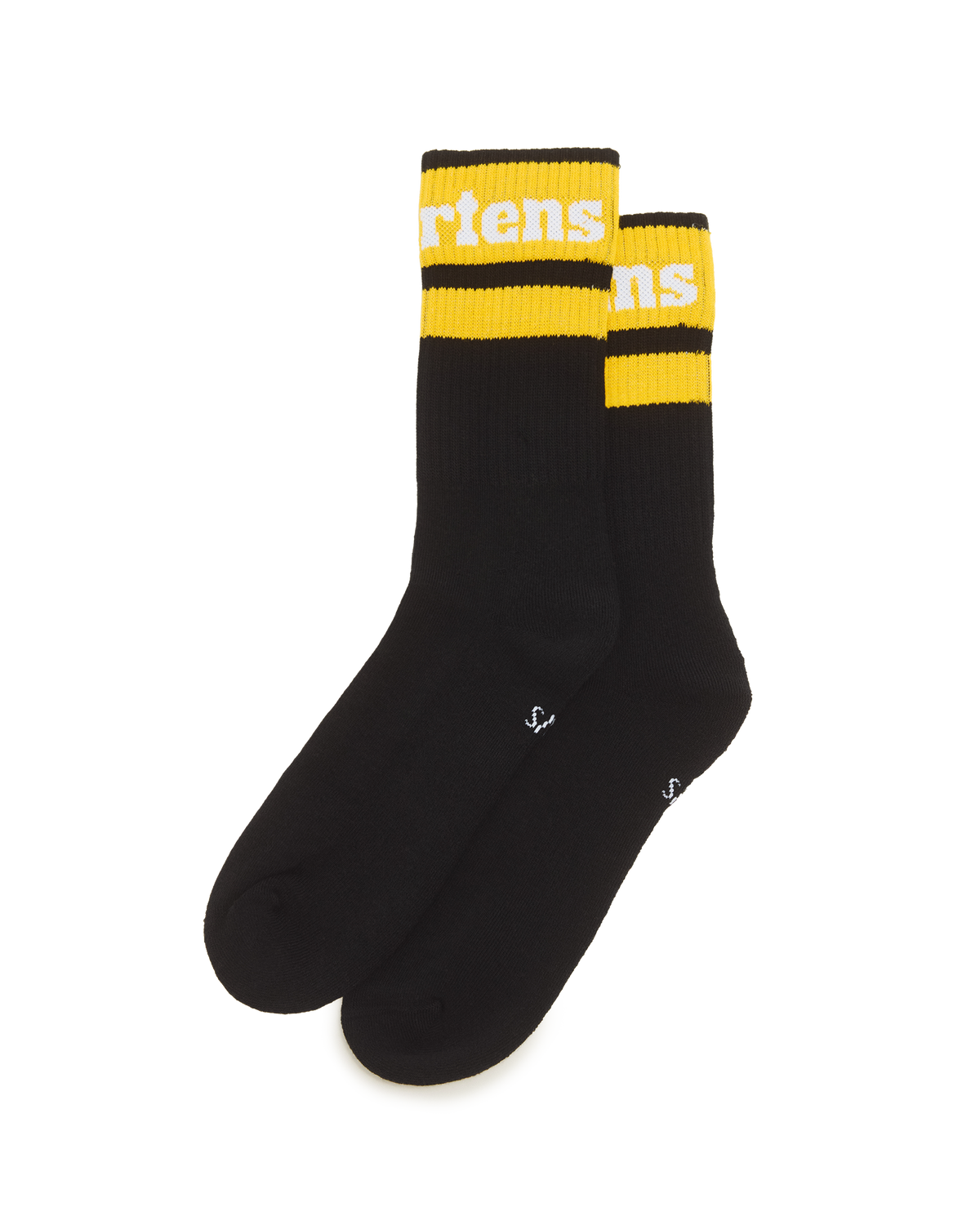 Athletic Logo Organic Cotton Blend Socks in Black+White+Yellow