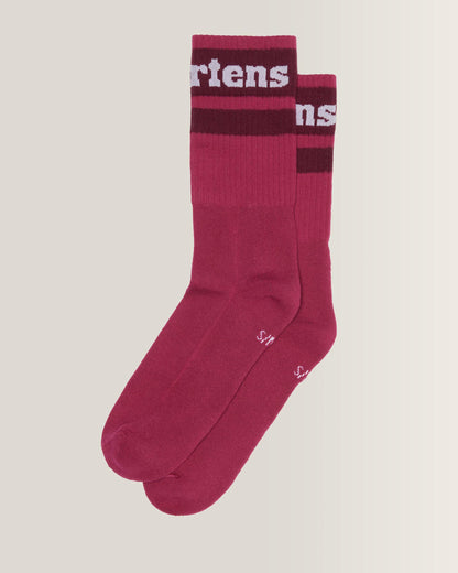 Athletic Logo Sock in Fuchsia Pink