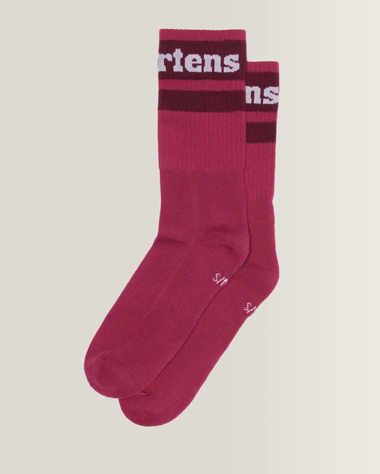 Athletic Logo Sock in Fuchsia Pink